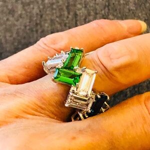 Kurt Geiger Multi-Color Emerald cut Ring. Genuine.
